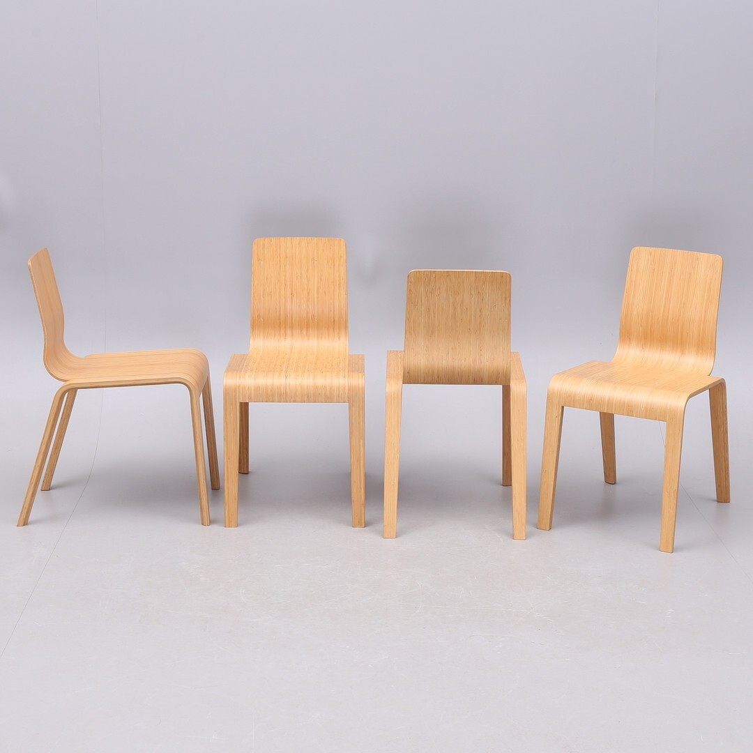 Artek Bambu Bamboo dining chairs Tom Dixon, Henrik Tjaerby plywood