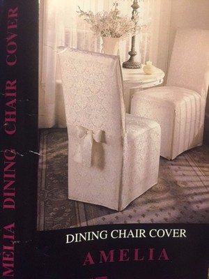 Ivory brocade chair covers, higher quality material, new-old stock 
