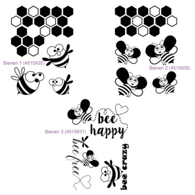 Bienen in 3 versch. Varianten - Stempel - Clearstamp (4510935-937)