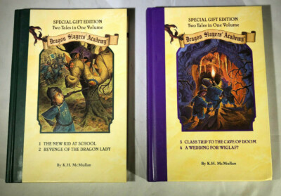 2 DRAGON SLAYERS ACADEMY books 1-4 K.H. MacMullan Bill Basso vintage YA fantasy