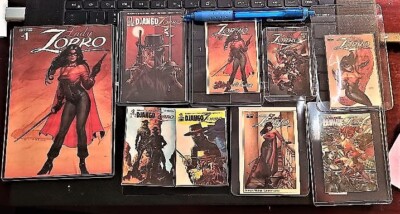 9 ZORRO CARDS with Lady Zorro, Django, Lady Rawhide CARDS ....unique