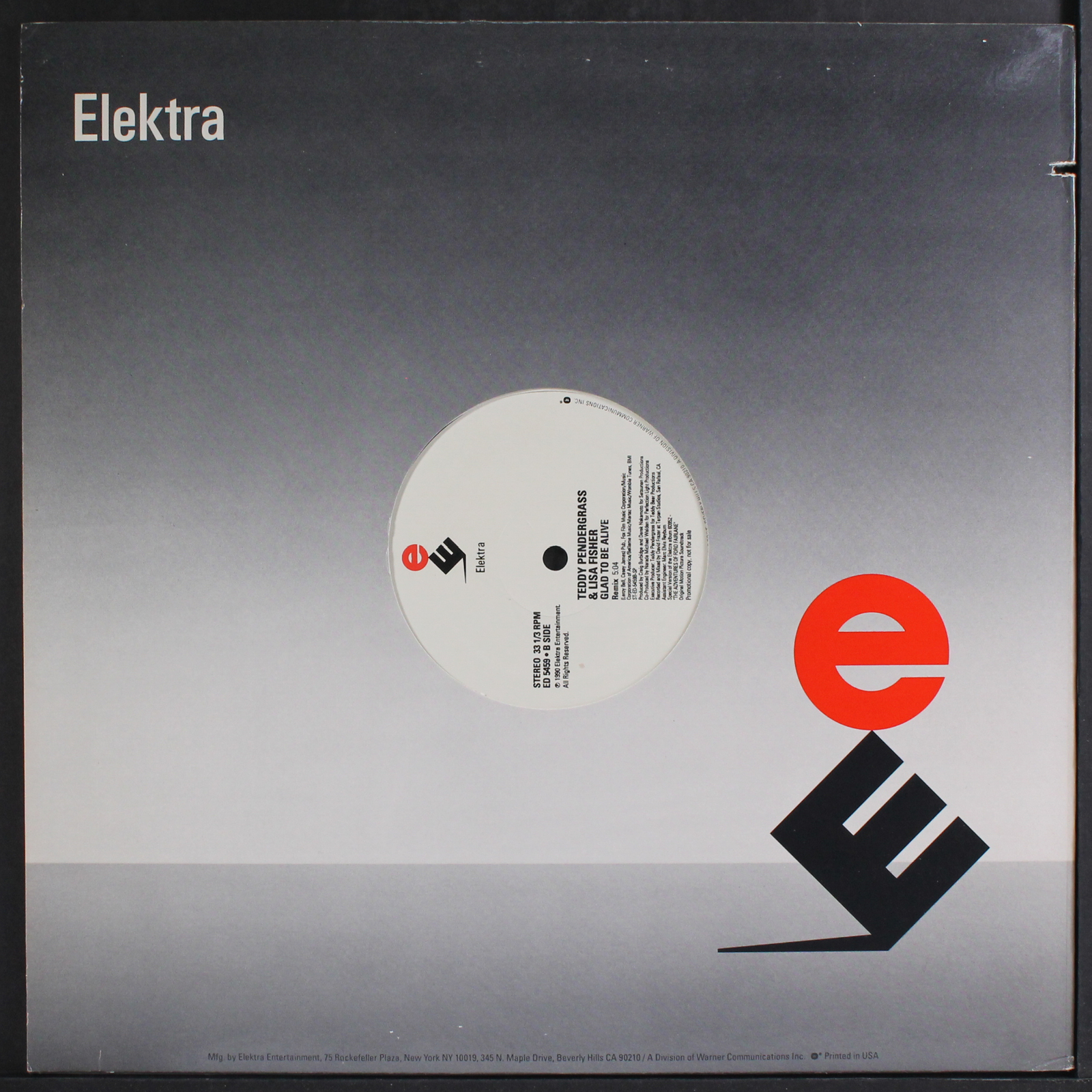 TEDDY PENDERGRAS & LISA FISHER: glad to be alive / short ELEKTRA 12" Single