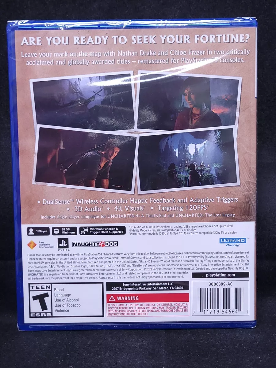 Uncharted Legacy of Thieves Collection Remastered (PS5/PlayStation 5) BRAND  NEW 711719546641