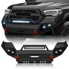 Front Bumper With Sensor Holes & Led Lights For 2016-2023 Toyota Tacoma 3rd Gen