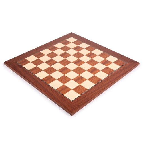 Deluxe Mahogany Wood Chess Board – Handmade in Spain, 22 in. - Picture 2 of 4