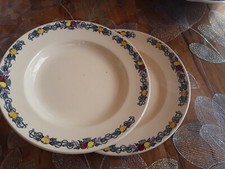 deux assiettes longchamps treillage terre de fer