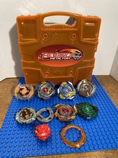 Hasbro BeyBlade Metal Fury Carry Case With Mixed Lot Of Beyblades