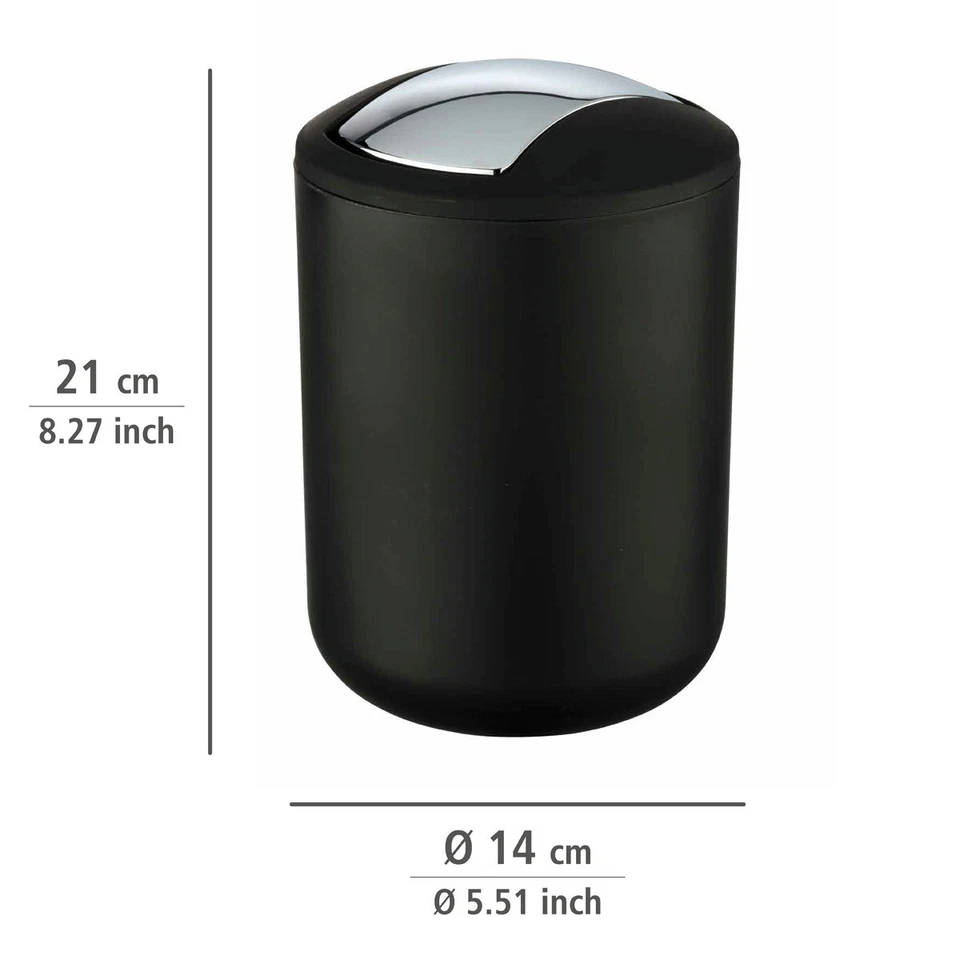 WENKO Schwingdeckel Kosmetik Müll Eimer Brasil 2 L Bad WC Tisch Abfall Behälter - Bild 3 von 4