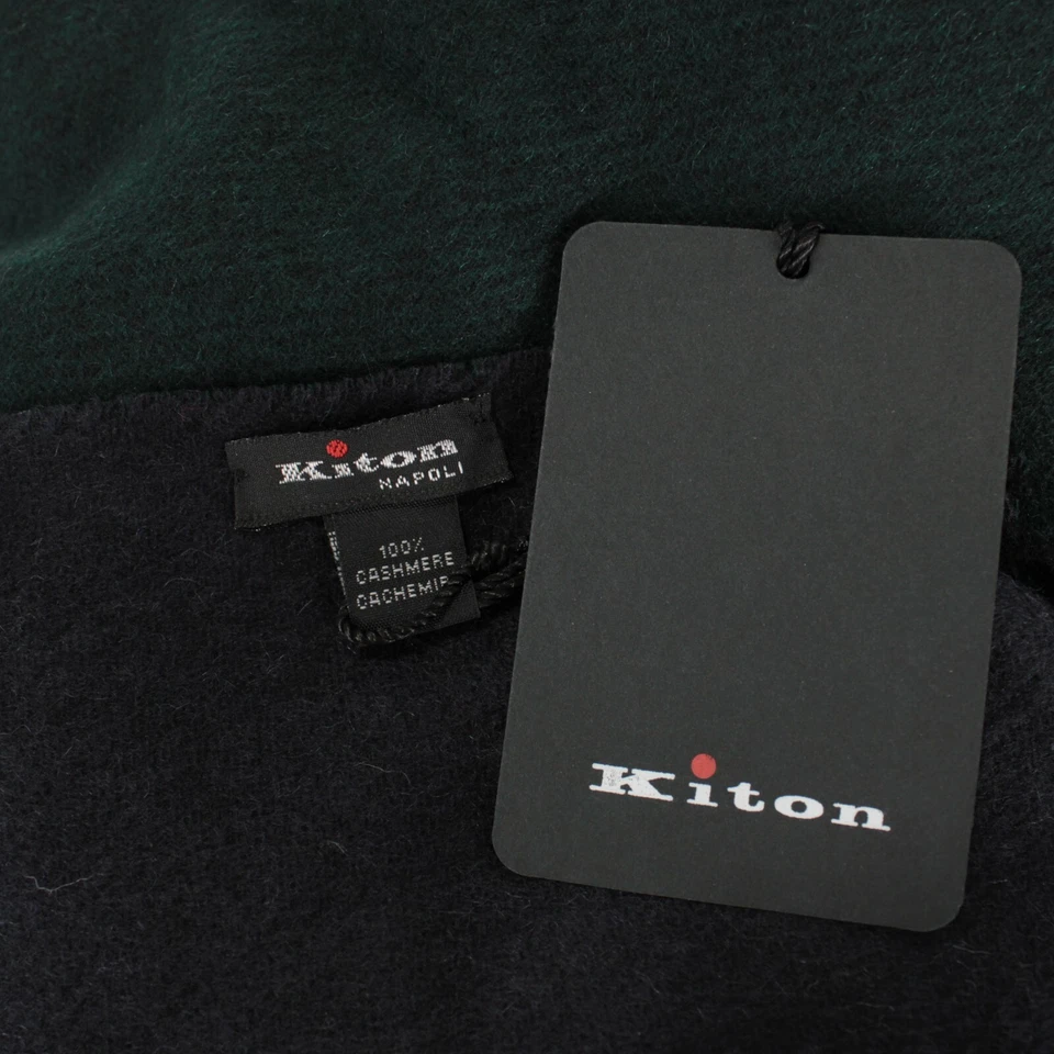 Kiton новый с Ярлыками 100% кашемир шарф один размер в зеленый и синий сделано в Италии - Изображение 4 из 4