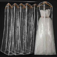 160cm Transparent Solid For Wedding Dress Dust Cover Waterproof PVC Garment Bags