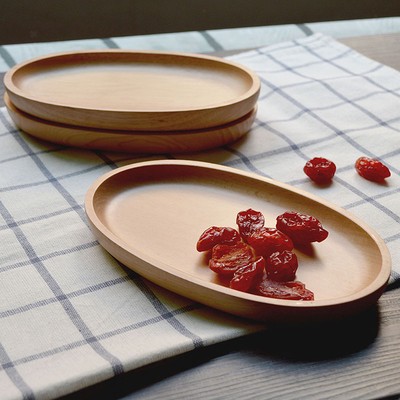 Oval Wooden Plate Dish Platter Decorative Plate Snacks Sushi Cake