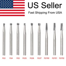 10-100pcs Dental Round Carbide Steel FG Drills Burs for High Speed Handpiece