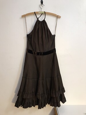 BGN First Dress Women's Size 6 Dark Brown Satin Romantic Witchcore Whimsygoth