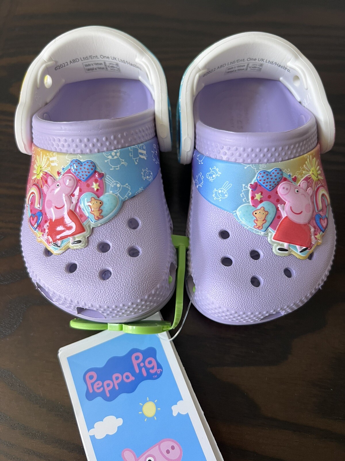 NWT Crocs Toddler Peppa Pig Clogs Size 4 Kids Lightweight Comfortable Shoes-image