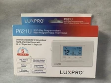 LuxPro 5/1/1 Universal Thermostat Dual Powered P621U AC Heat Pump