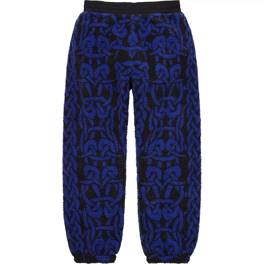 Pantalon polaire coupe vent suprême nœud celtique FW21 noir bleu taille Medium RARE