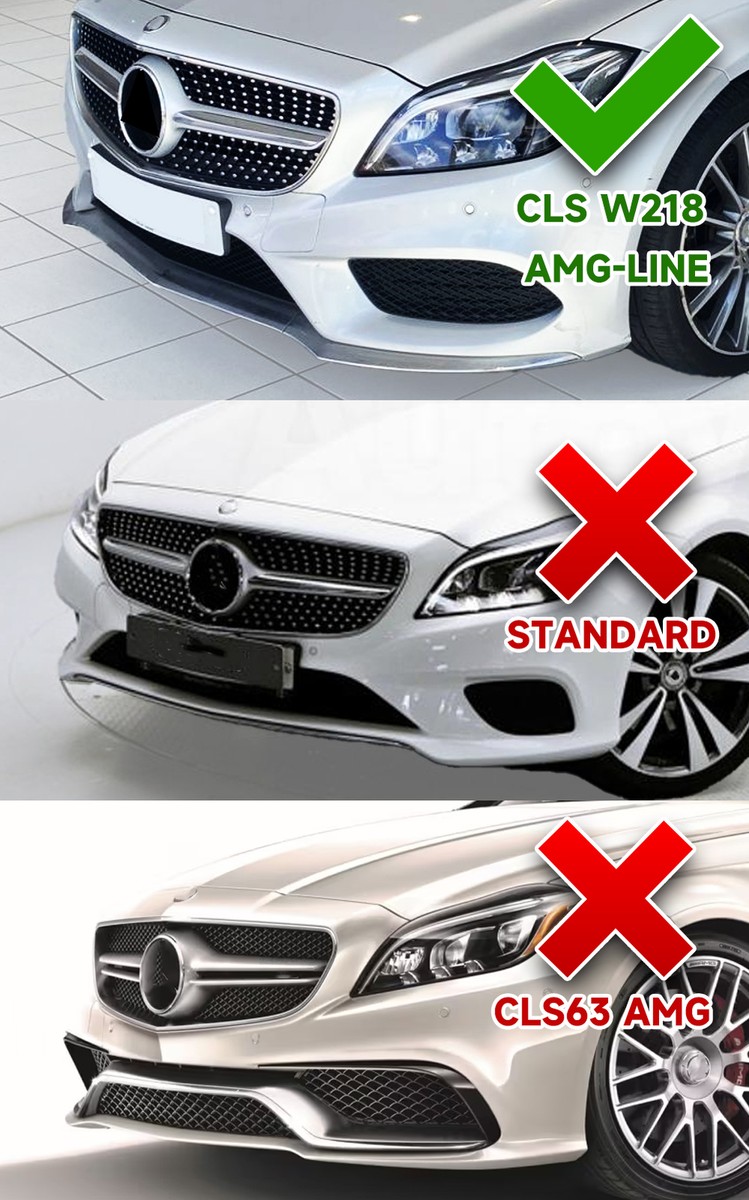 For Mercedes Benz CLS W218 15-18 Chrome Front Bumper Lip Moulding