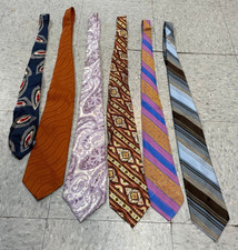 6 Vintage Mid-Century Mens Tie Lot 1960's Golden K Wemlon Wembley Fashion