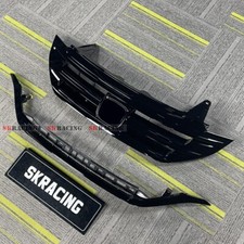 Black Abs Front Bumper Center Mesh Grill Vent Cover Fit For Honda Crv 2012-2014