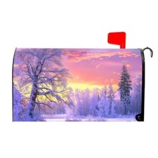 Winter Mailbox Covers Magnetic Snowflake Mailbox 18 X 21 inch Light Purple