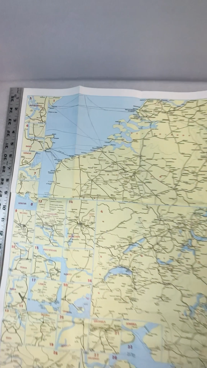 The Thomas Cook Rail Map Of Europe 1993 Folding Paper Map
