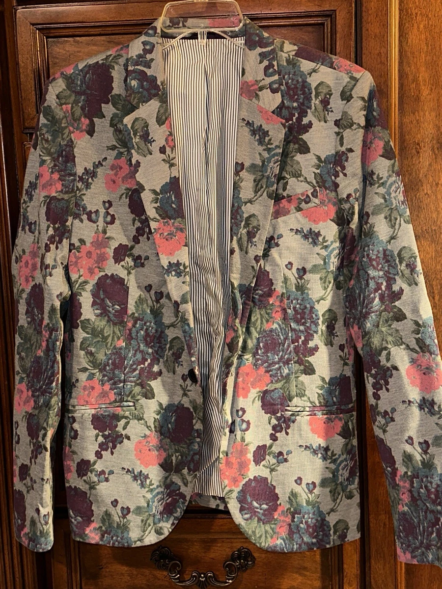Mens floral blazer clearance zara