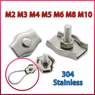 Simplex Clips Wire Rope Grips Cable Clamps 304 Stainless M2 M3 M4 M5 M6 M8 M10