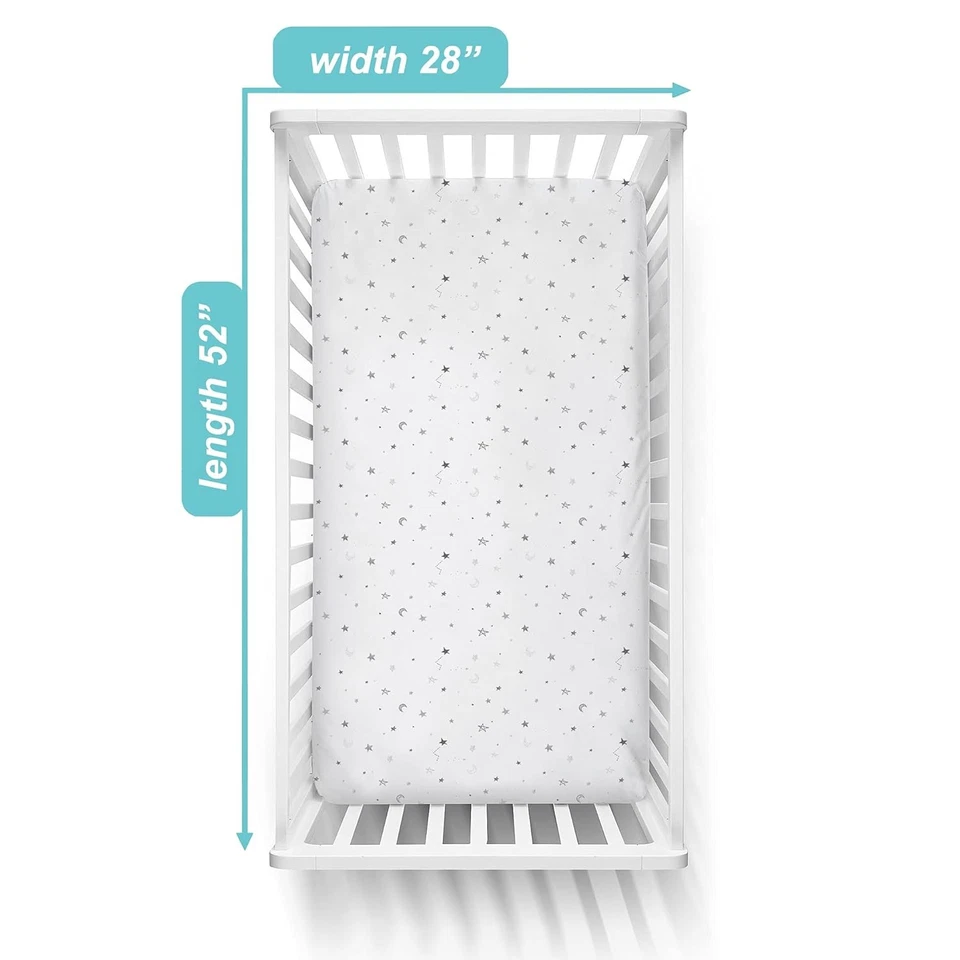 Juego de paquete de ropa de cama para cuna American Baby Company, una estrella gris ajustada 100 % algodón Foto 4 de 4