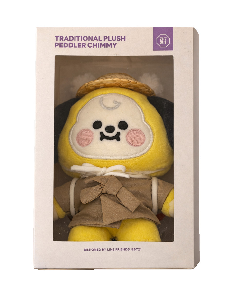 Peluche BT21 Chimmy originale doudou kpop traditionnel jaune pour collectionneur