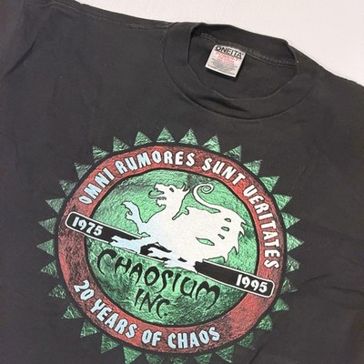 Vintage 90's Chaosium Inc. RPG Single Stich T-Shirt Size XL Black/Green