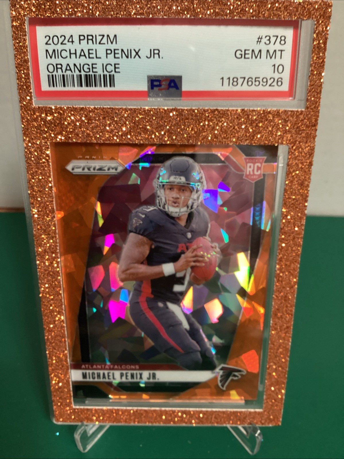 2024 Panini Prizm - Rookies Michael Penix Jr. #378 Orange Ice Prizm (RC) PSA 10