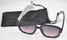 NWT Vince Camuto Black Square Frame Sunglasses  Pouch VC1182 HTF