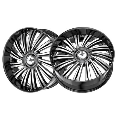 1 X Azara AZX-102 Gloss Black & Machined 28X9.5 Blank 78.1 Hub 15