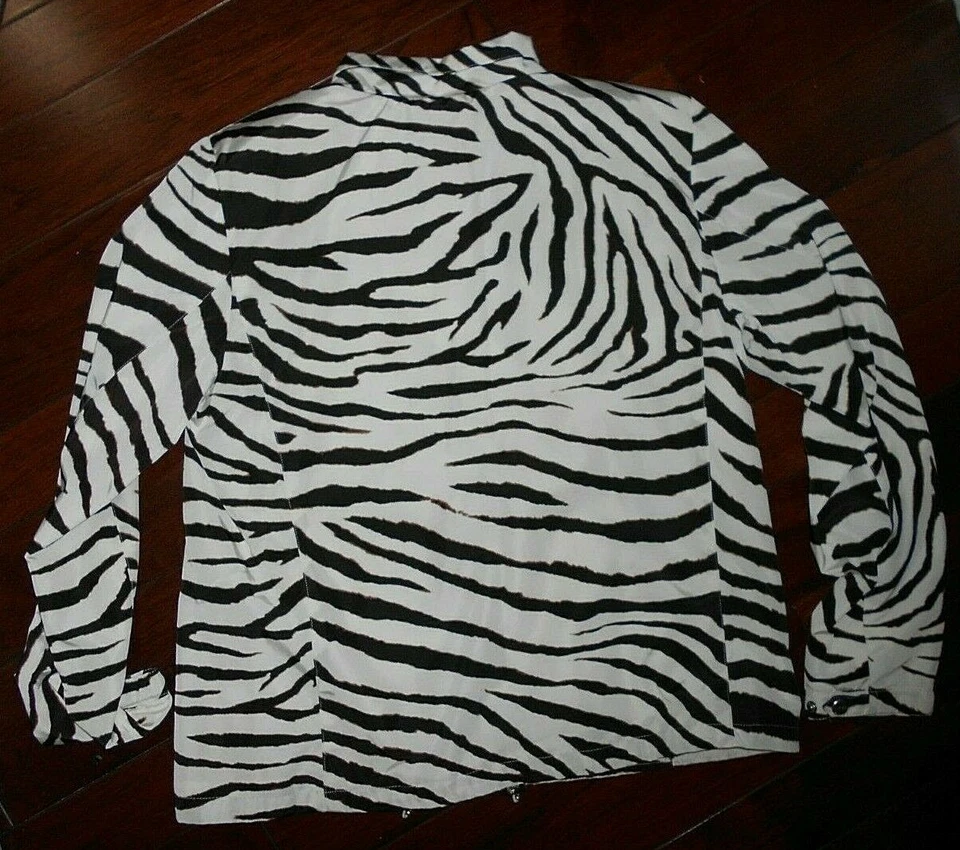 Chaqueta Deportiva Ralph Lauren Cremallera Completa Marrón Estampado Cebra - Grande - Minorista $169 Foto 3 de 4