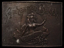 JF25165 COOL VINTAGE 1970s ***ANHEUSER-BUSCH*** ORIGINAL BUDWEISER BEER BUCKLE
