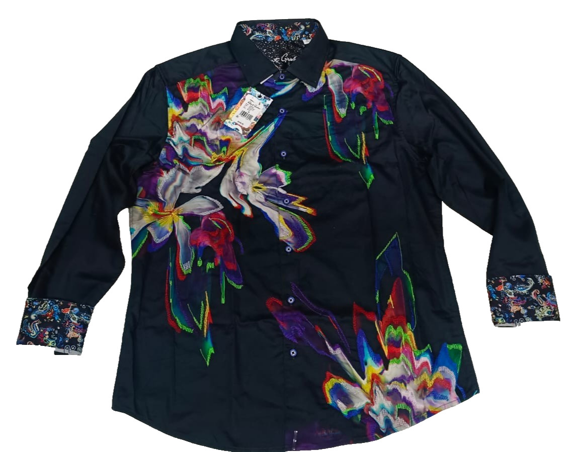 Robert Graham Aurora Abstract colorful embroidered Shirt S Small $348 Sold out image 6
