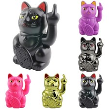 Glückskatze Angry Cat Maneki-neko Stinkefinger Mittelfinger 15cm Winkekatze Luck