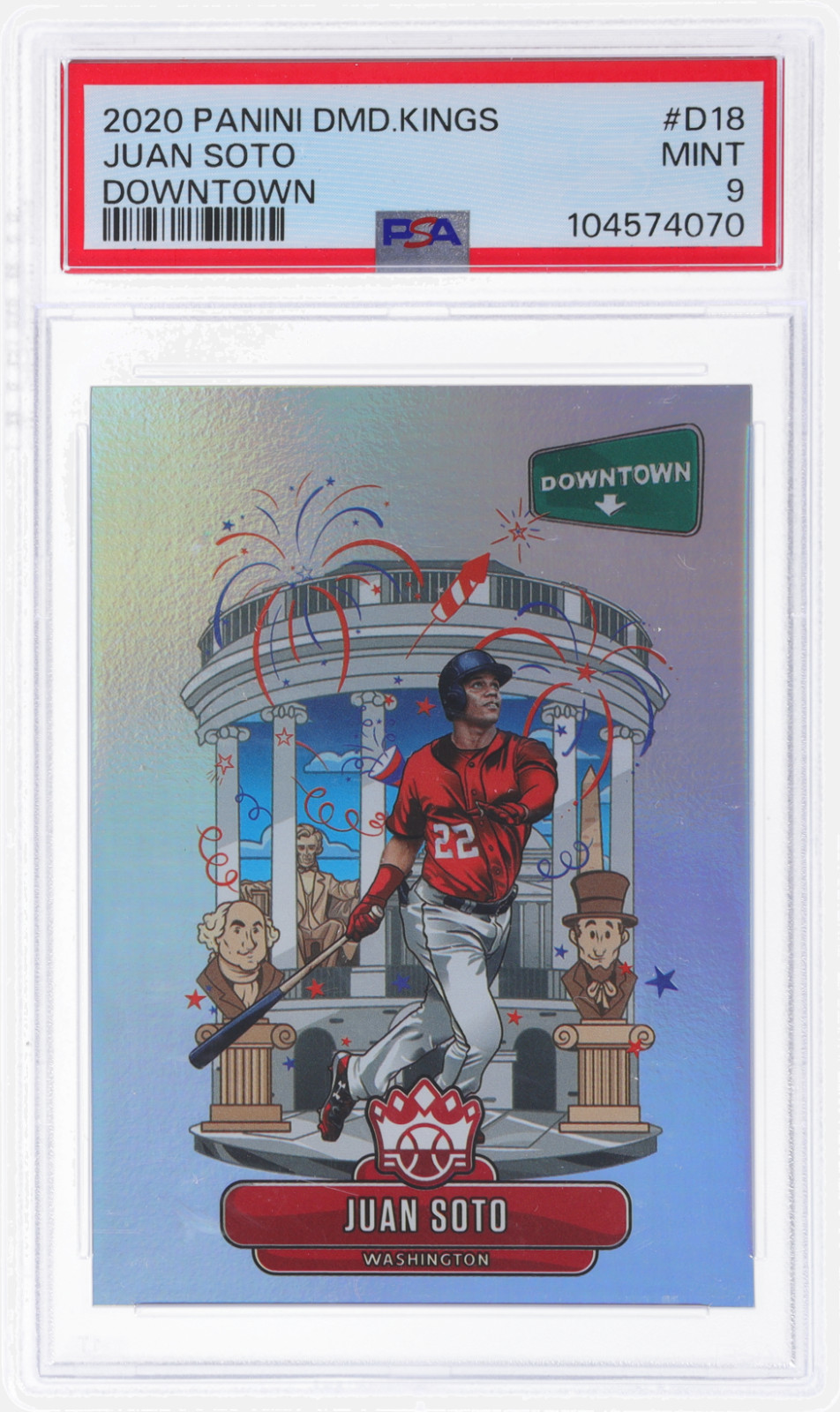 PSA 9 2020 Panini Diamond Kings #18 JUAN SOTO Downtown Case Hit SSP Rare Card