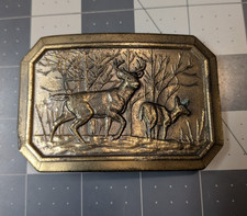 Vintage Great American Buckle Co Deer Buck Doe Belt Buckle 1976 Limited Edition