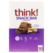 Snack Protein Bar, S'mores, 10 Bars, 1.41 oz 40 g Each