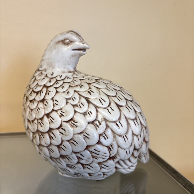 Vintage Ceramic Quail Figurine Studio Pottery