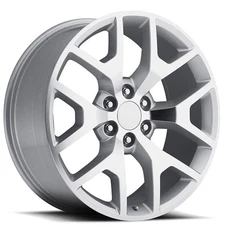 22x9" GMC Sierra Wheels FR 44 Silver Machined OEM Replica Rims