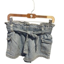 PacSun HighRise PaperBag Waist Cargo Demin Shorts Size M