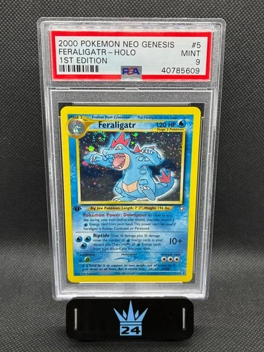 Feraligatr Holo 2000 Pokemon Neo Genesis 5/111 1st Edition PSA 9 (Swirl)