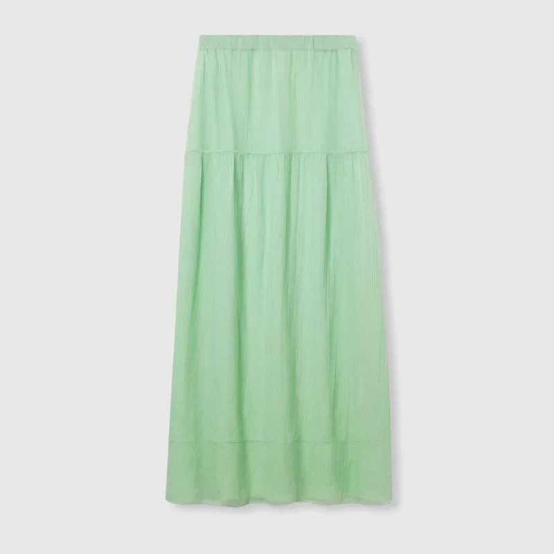 GUCCI green silk chiffon crepone long maxi skirt - BNWT 813767 | eBay