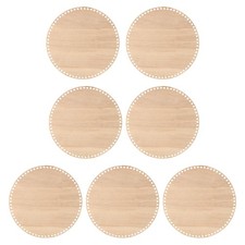 6" Dia 7Pcs Crochet Basket Bottom, Wood Color