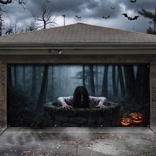 Halloween Garage Door Cover Decoration, 16 X 7 Ft