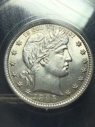 1895 BARBER QUARTER NGC MS63 White Coin TraderBea Super Nice Example 25c