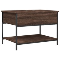 Couchtisch Braun Eichen-Optik 70X50X50 Cm Spanplatte Metall