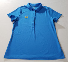 Walmart Employee Polo Shirt Womens M Blue Workwear Stretch Polyester Uniform
